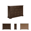 Bowery Hill Brown 10-Drawer Dresser with Picture Frame Detailing
