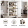 Bowery Hill Brown & White Bookcase with 3 Fixed Shelves and Drawer