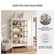 Bowery Hill Brown & White Bookcase with 3 Fixed Shelves and Drawer