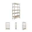 Bowery Hill Brown & White Bookcase with 3 Fixed Shelves and Drawer