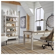 Bowery Hill Brown & White Bookcase with 3 Fixed Shelves and Drawer