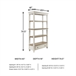 Bowery Hill Brown & White Bookcase with 3 Fixed Shelves and Drawer