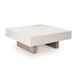 Bowery Hill White Coffee Table with Faux Cement Melamine Tabletop