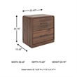 Bowery Hill Brown 2-Drawer Nightstand with a Rounded Walnut Top