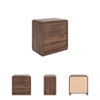 Bowery Hill Brown 2-Drawer Nightstand with a Rounded Walnut Top