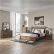 Bowery Hill Brown 2-Drawer Nightstand with a Rounded Walnut Top