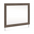 Bowery Hill Brown Bedroom Mirror with Replicated Walnut Grain