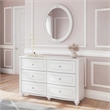 Bowery Hill White Bedroom Mirror with Ornate Beaded Detailing