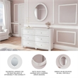 Bowery Hill White Bedroom Mirror with Ornate Beaded Detailing