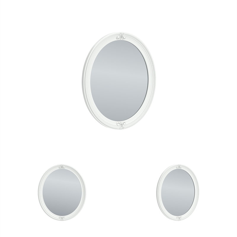 Bowery Hill White Bedroom Mirror with Ornate Beaded Detailing