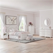 Bowery Hill White Bedroom Mirror with Ornate Beaded Detailing