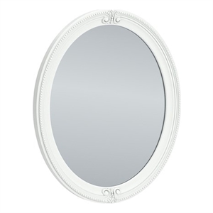 Bowery Hill White Bedroom Mirror with Ornate Beaded Detailing