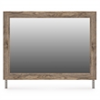 Bowery Hill Brown Bedroom Mirror with Replicated Hickory Grain