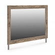 Bowery Hill Brown Bedroom Mirror with Replicated Hickory Grain