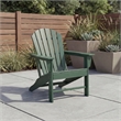 Bowery Hill HDPE Outdoor Adirondack Chair with Slatted Back in Green