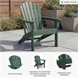 Bowery Hill HDPE Outdoor Adirondack Chair with Slatted Back in Green