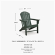Bowery Hill HDPE Outdoor Adirondack Chair with Slatted Back in Green