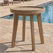 Bowery Hill Eucalyptus Wood Outdoor End Table with Slatted Top