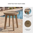 Bowery Hill Eucalyptus Wood Outdoor End Table with Slatted Top