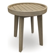 Bowery Hill Eucalyptus Wood Outdoor End Table with Slatted Top