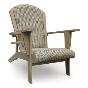 Bowery Hill Eucalyptus Wood Adirondack Chair with Padded Seat