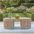 Bowery Hill Eucalyptus Wood Outdoor Coffee Table with Open Weave