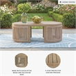 Bowery Hill Eucalyptus Wood Outdoor Coffee Table with Open Weave