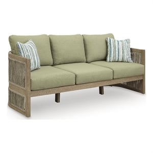 Bowery Hill Open-Weave Outdoor Patio Sofa with Nuvella Cushions
