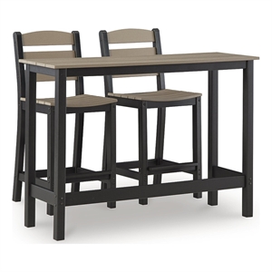 Bowery Hill 3-Piece Outdoor Counter Height Table and Barstool Set
