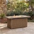 Bowery Hill Outdoor Wicker Fire Pit Table with 30000 BTU Burner