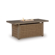 Bowery Hill Outdoor Wicker Fire Pit Table with 30000 BTU Burner