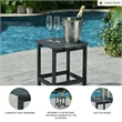 Bowery Hill Cottage Outdoor End Table with Slatted Top in Black