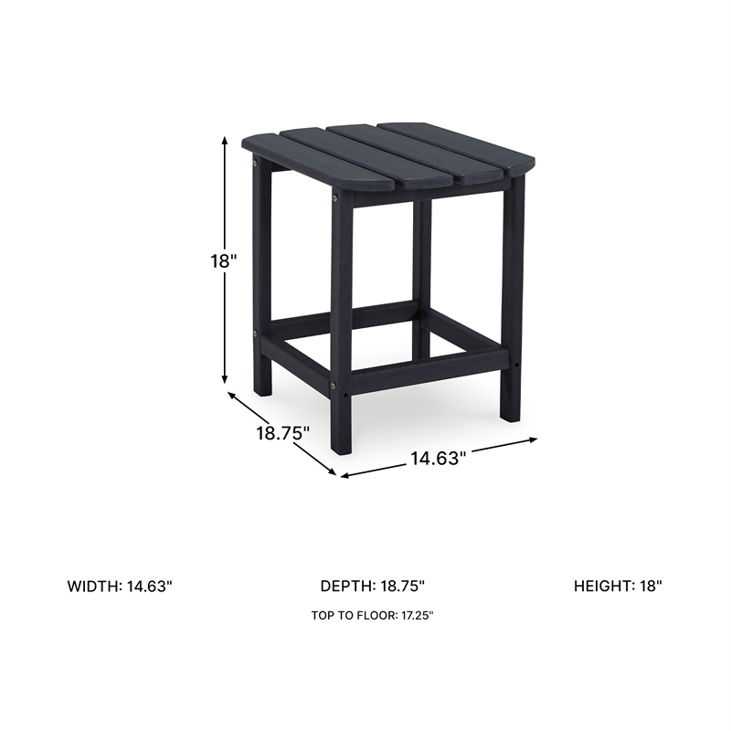 Bowery Hill Cottage Outdoor End Table with Slatted Top in Black