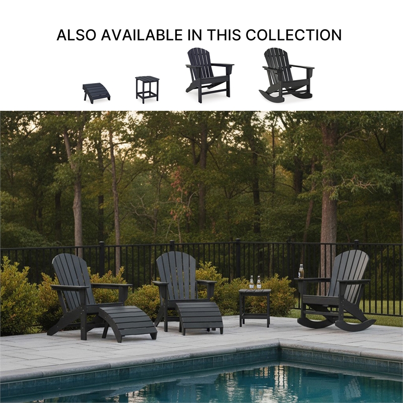 Bowery Hill Cottage Outdoor End Table with Slatted Top in Black
