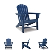 Bowery Hill HDPE Outdoor Adirondack Chair with Slatted Back in Blue