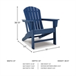 Bowery Hill HDPE Outdoor Adirondack Chair with Slatted Back in Blue