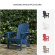 Bowery Hill HDPE Outdoor Adirondack Chair with Slatted Back in Blue