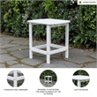 Bowery Hill Cottage Outdoor End Table with Slatted Top in White