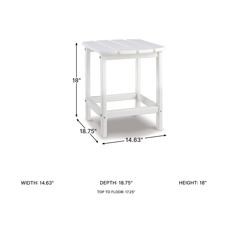 Bowery Hill Cottage Outdoor End Table with Slatted Top in White