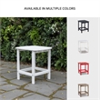 Bowery Hill Cottage Outdoor End Table with Slatted Top in White