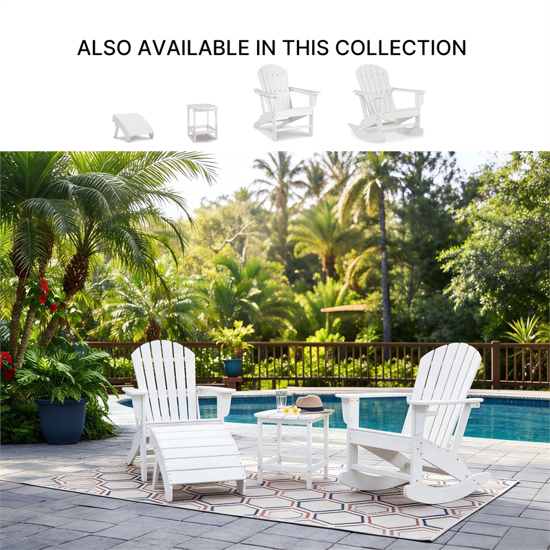 Bowery Hill Cottage Outdoor End Table with Slatted Top in White