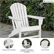 Bowery Hill HDPE Outdoor Adirondack Chair with Slatted Back in White