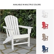 Bowery Hill HDPE Outdoor Adirondack Chair with Slatted Back in White