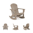 Bowery Hill HDPE Outdoor Rocking Chair with Cup Holder in Driftwood