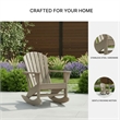 Bowery Hill HDPE Outdoor Rocking Chair with Cup Holder in Driftwood