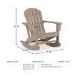 Bowery Hill HDPE Outdoor Rocking Chair with Cup Holder in Driftwood