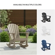 Bowery Hill HDPE Outdoor Rocking Chair with Cup Holder in Driftwood