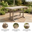 Bowery Hill Driftwood Outdoor Slatted Counter Height Dining Table