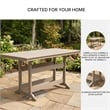 Bowery Hill Driftwood Outdoor Slatted Counter Height Dining Table