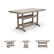Bowery Hill Driftwood Outdoor Slatted Counter Height Dining Table